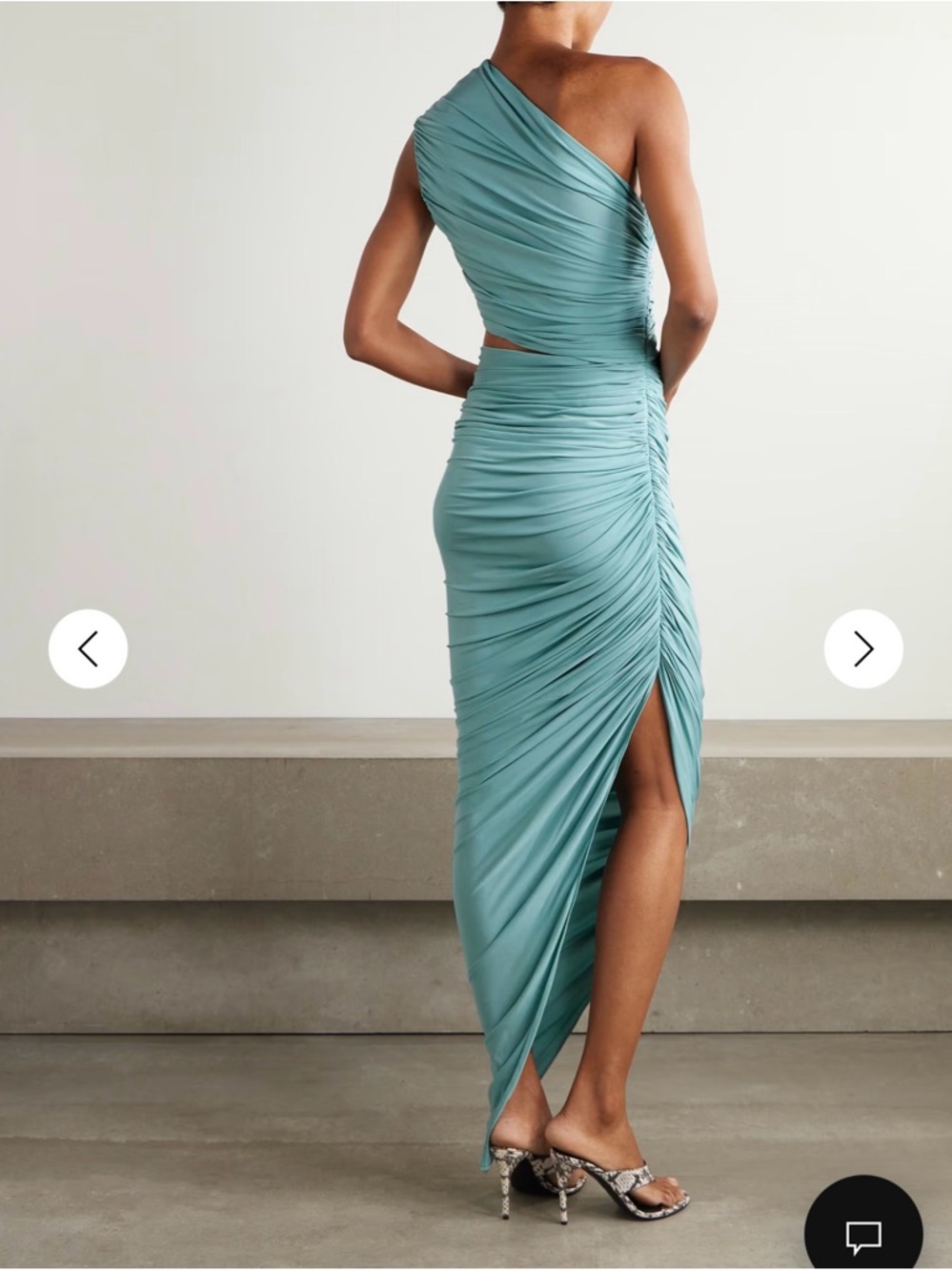 Alaïa Blue Ocean Cutout Jersey Dress - Picture 2 of 8